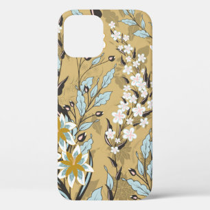 Case-Mate iPhone Case Vintage motif floral transparent sur fond noir