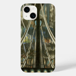 Coque Pour iPhone 14 Vintage New York Architecture, Brooklyn Bridge
