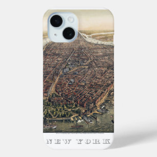 Coque Pour iPhone 15 Vintage New York City, Manhattan, Brooklyn Bridge