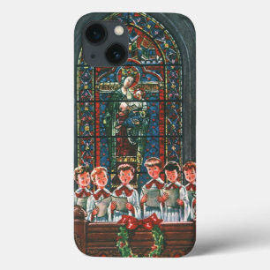 Etui iPhone 13 Vintage Noël Enfants chantant Chorale dans l'églis