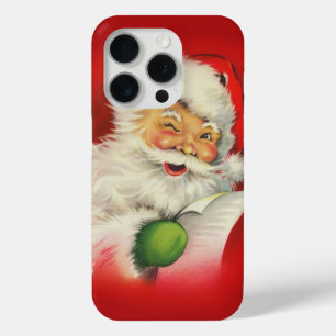 Coque iPhone 15 Pro Vintage Noël Père Noël
