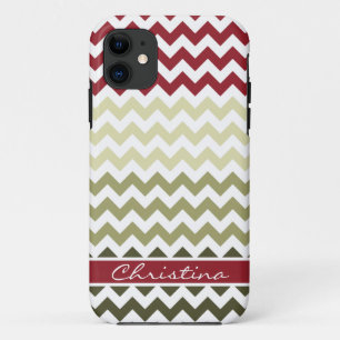 Etui iPhone Case-Mate Vintage Noël Rouge Vert Chevron Motif