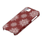 Vintage Noël Snowflakes Red Blizzard Motif