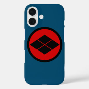 Coque Pour iPhone 16 Vintage noir rouge Takeda Japon Mon oriental