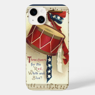 Coques Pour iPhone Vintage Patriotique, Tambours avec notes musicales