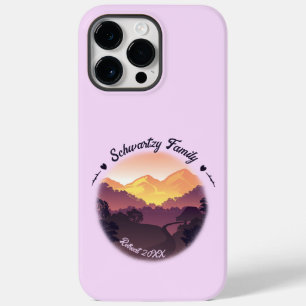 Coque Pour Pour iPhone 14 Pro Max Vintage Purple Jaune Farmhouse Mountain Sunset