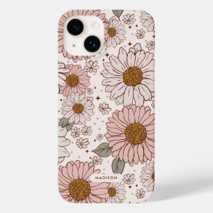 Coque Pour iPhone 14 Vintage Retro Daisy Boho Personnalisé Coque-Mate i