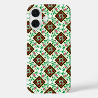 Vintage Rouge Vert Blanc Barcelona Floral Coque-Ma