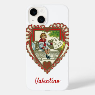 Coque Pour iPhone 14 Vintage Saint Valentin victorienne, Garçon en coeu
