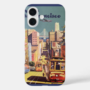 Coque Pour iPhone 16 Vintage San Francisco Cable Cars Travel Poster Art