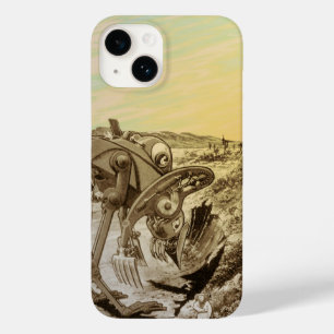 Coque Pour iPhone 14 Vintage Science Fiction Aliens Planète Constructio