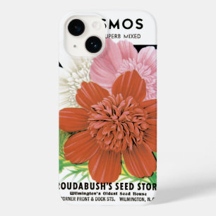 Coque Pour iPhone 14 Vintage Seed Packet Art, Cosmos Garden Flowers