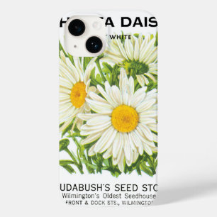 Coque Pour iPhone 14 Vintage Seed Packet Art, Shasta Daisy Flowers