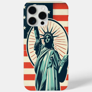 Coque iPhone 15 Pro Max Vintage, Statue de la Liberté