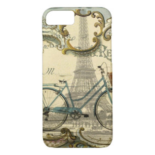 Coque iPhone 8/7 vintage vélo paris tour eiffel