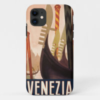 Vintage Venice Italie Gondola Travel