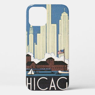 Coque iPhone 12 Vintage voyage Chicago Illinois Skyscraper Skyline
