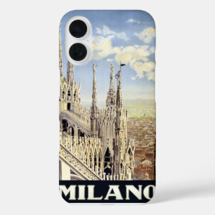 Coque Pour iPhone 16 Vintage voyage Milano Italie Cathédrale gothique D