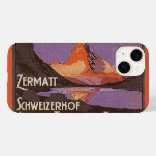 Coque Pour iPhone 14 Vintage voyage, Mont Matterhorn en Suisse
