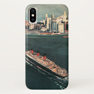 Coque Case-Mate Pour iPhone Vintage voyage par bateau de croisière à New York