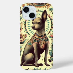 Coque Pour iPhone 15 Vintage Xoloitzcuintle sans fil