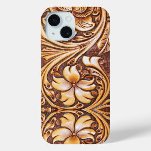Coque Pour iPhone 15 vintageCountry Tooled Cuir occidental
