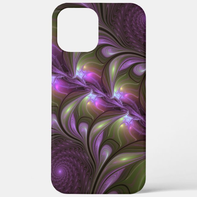 Coques Case-Mate iPhone Violet Abstrait violet violet kaki fractal (Verso)