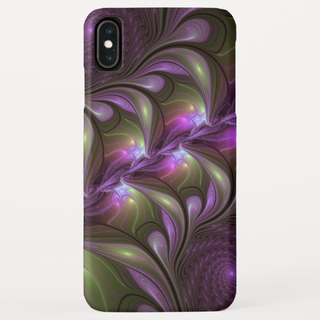 Coques Case-Mate iPhone Violet Abstrait violet violet kaki fractal (Dos)