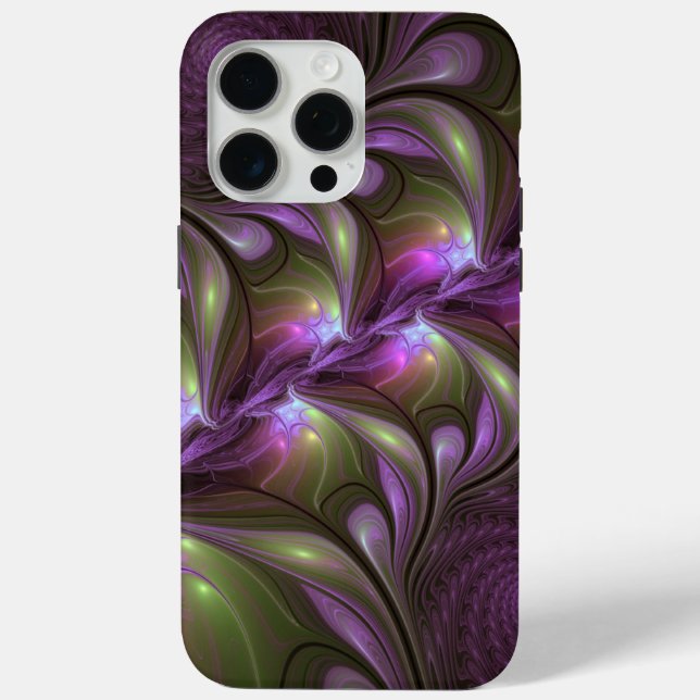 Coques Case-Mate iPhone Violet Abstrait violet violet kaki fractal (Verso)
