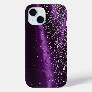 Coque Pour iPhone 15 Violet et diamants - Éblouissant