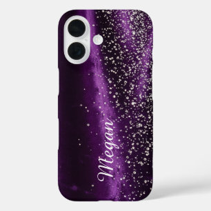Coque Pour iPhone 16 Violet et diamants - Sublime Presque Invisible