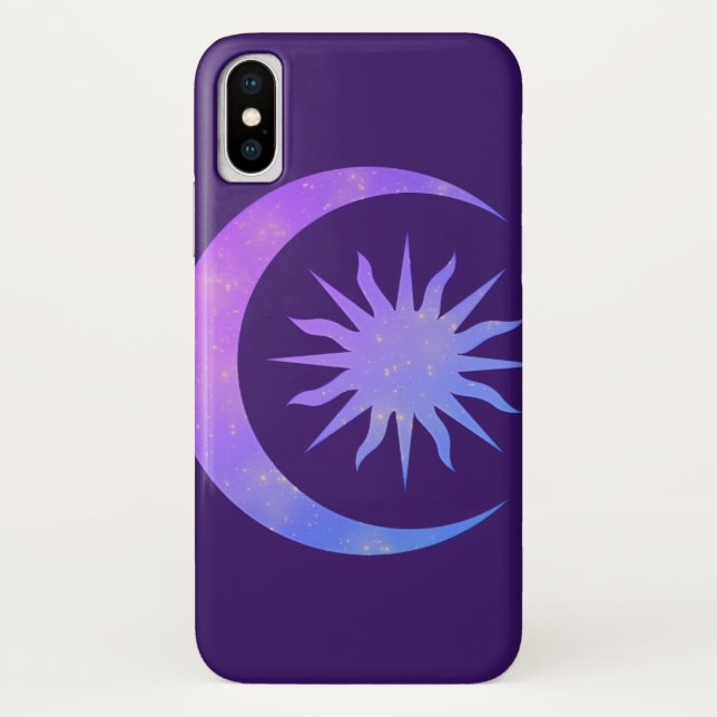 Coques Case-Mate iPhone Violet Indigo Purple Moon & Sun Zen (Dos)