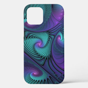 Case-Mate iPhone Case Violet Rencontre Turquoise Moderne Art Fractal Abs