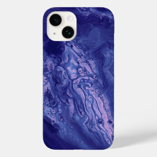 Coque Pour iPhone 14 Violet rose acrylique pourrissant l'art fluide Abs