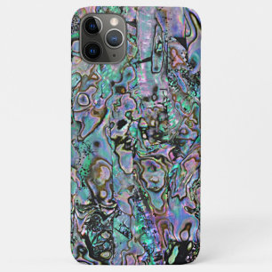 Coque iPhone 11 Pro Max Violet rose Turquoise violet Motif Abalone