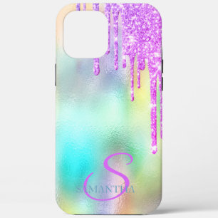 Case-Mate iPhone Case Violet tendance pailleté holographique à gouttes