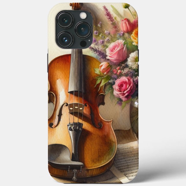 Coques Case-Mate iPhone Violon, Partition et un Vase de Fleurs (Verso)