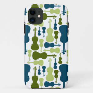 Coques Pour iPhone Violons - Motif bleu et vert