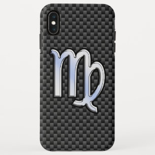 Coque Case-Mate Pour iPhone Virgo Zodiac Sign on Charcoal Black Carbon Fibre