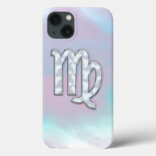 iPhone 13 Coque Virgo Zodiac signe sur Nacre Mère de Perle Comme