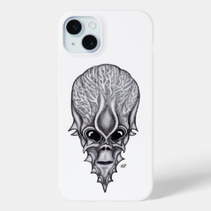 Coque iPhone 15 Mini Visage Alien, Reconstruction faciale du crâne afri