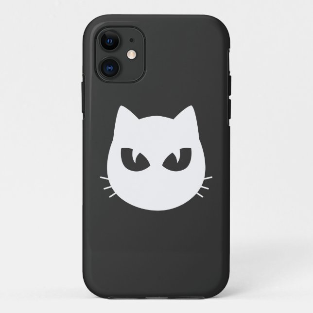 Coques Case-Mate iPhone visage de chat blanc (Dos)