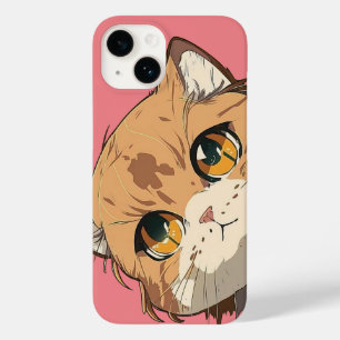 Coque Pour iPhone 14 Visage de chat d'Anime