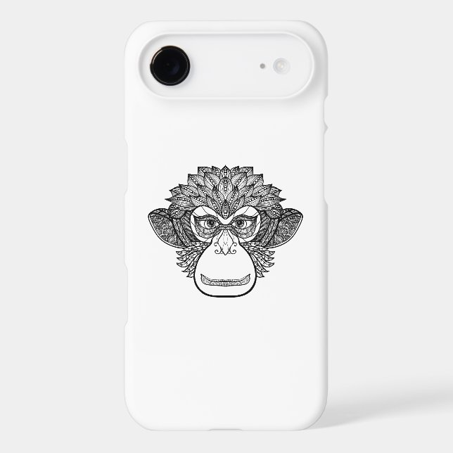 Coques Case-Mate iPhone Visage de griffonnage de singe (Verso)