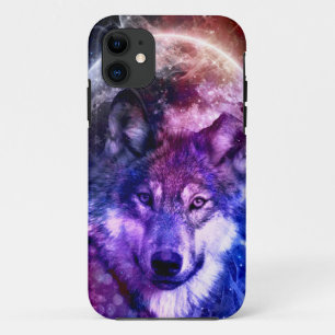Case-Mate iPhone Case Visage de loup de Galaxie mystique avec Pleine lun