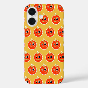 Coque Pour iPhone 16 Visage de monstre orange mignon en pixels 