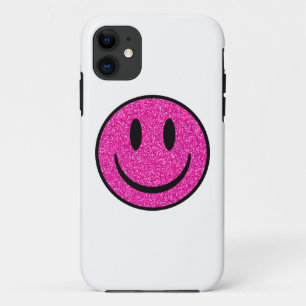 Case-Mate iPhone Case Visage de sourire rose Parties scintillant