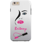 Visage élégant avec Lipstick rose dans le miroir