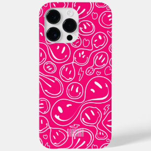 Coque Pour Pour iPhone 14 Pro Max Visage souriant moderne Smile Motif rose élégant