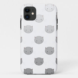 Coque Case-Mate Pour iPhone Visages de chat mignon en noir blanc gris